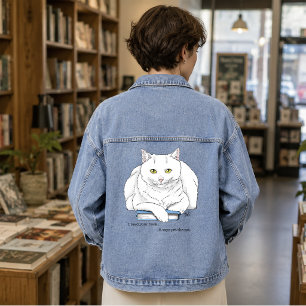Book White Cat Funny Jeansjacke