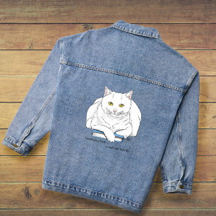 Book White Cat Funny Jeansjacke