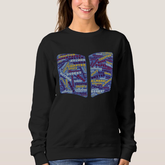Book  Word Cloud Readers  Librarian Men Women Sweatshirt (Vorderseite)