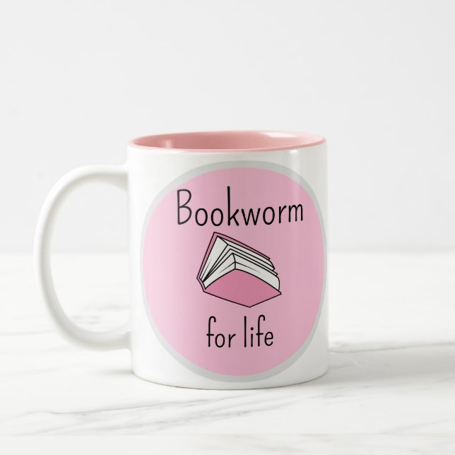 Book Worm Book Lovers Zweifarbige Tasse (Links)