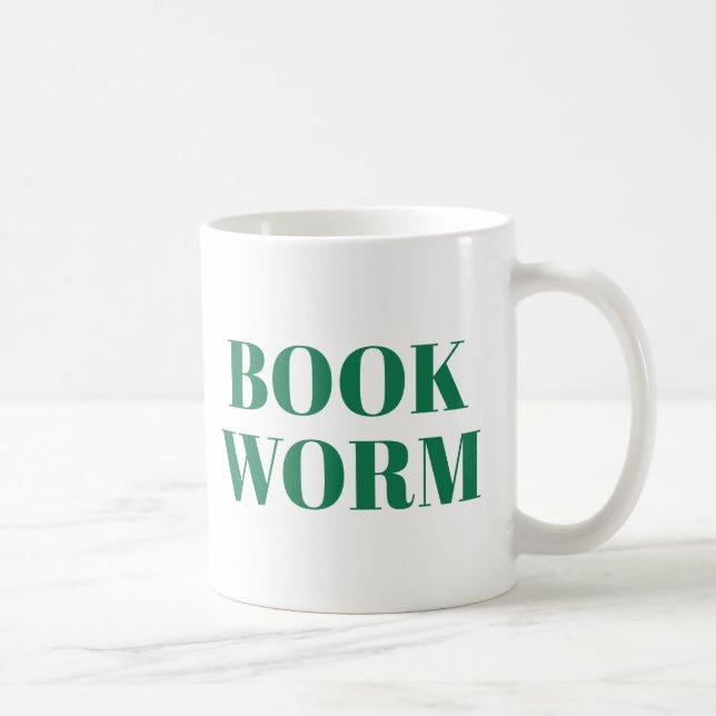 Book Worm Niedlich Modern Book Lover Tasse (Rechts)