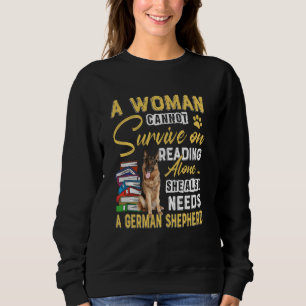 Bookaholic Lady Niedlich German Shepherd Mama Book Sweatshirt