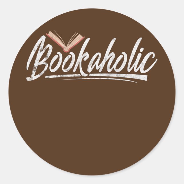 Bookaholic Reading Bookworm Reader Book Lovers Runder Aufkleber (Vorderseite)