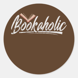 Bookaholic Reading Bookworm Reader Book Lovers Runder Aufkleber