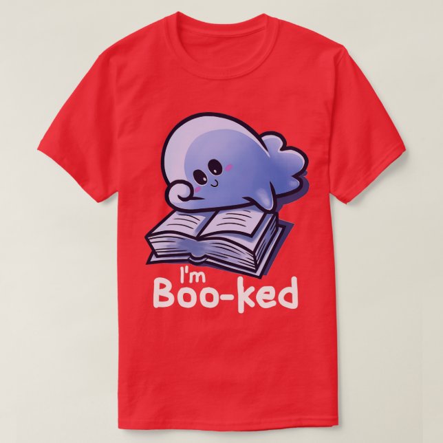 Booked Ghost Reading Book Ghosts Halloween Books R T-Shirt (Design vorne)
