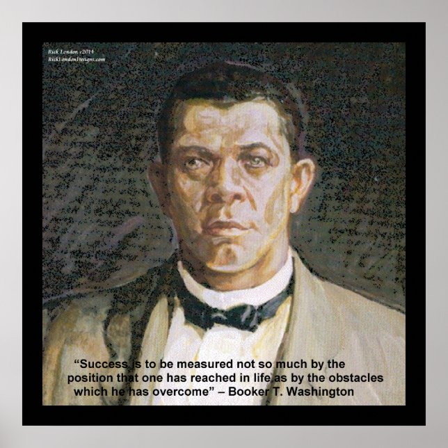 Booker T Washington & Success Quote Poster (Vorne)