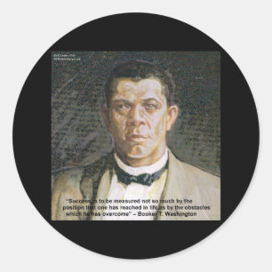 Booker T. Washington und Zitat zum Erfolg Runder Aufkleber