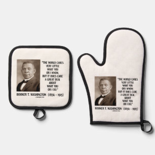 Booker T. Washington Welt kümmert sich sehr wenig Ofenhandschuh & Topflappen-Set