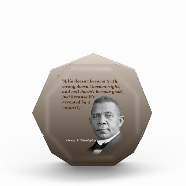 Booker T. Washington zitiert auf Wahrheit, richtig Fotoblock (Vorderseite)