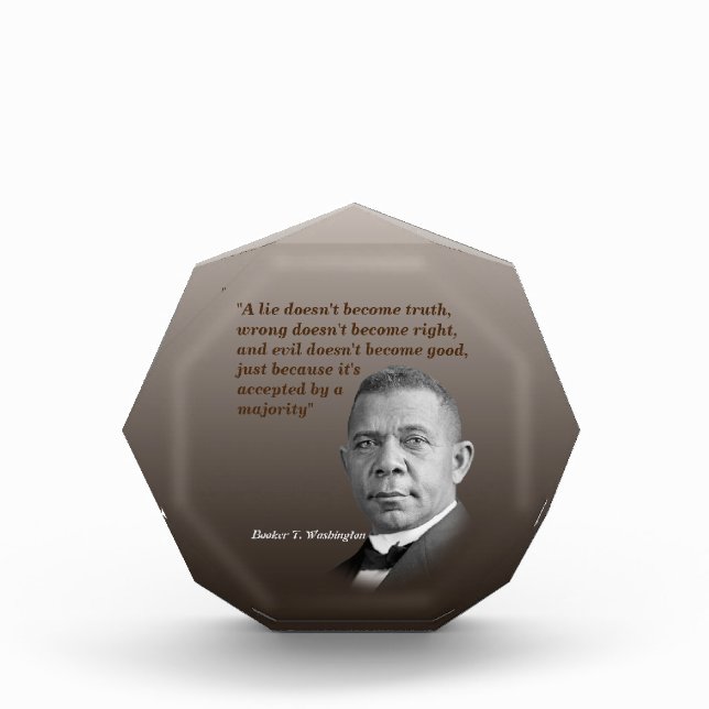 Booker T. Washington zitiert auf Wahrheit, richtig Fotoblock (Vorderseite)