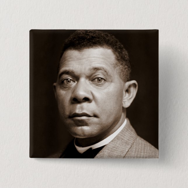 Booker Washington: Afrikanischer amerikanischer Er Button (Vorderseite)
