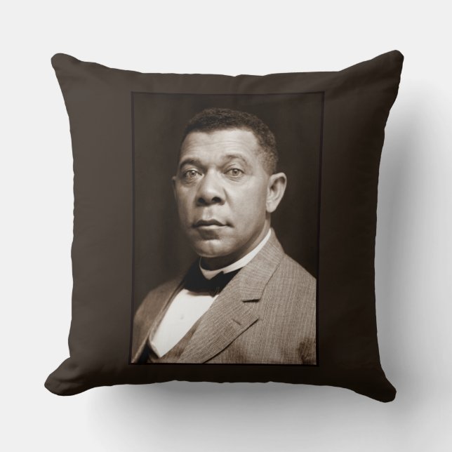 Booker Washington: Afrikanischer amerikanischer Er Kissen (Vorderseite)