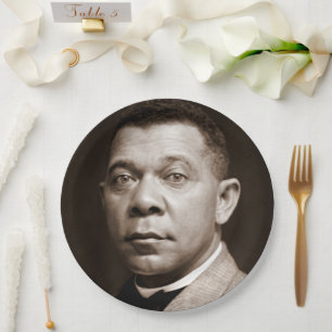 Booker Washington: Afrikanischer amerikanischer Er Pappteller