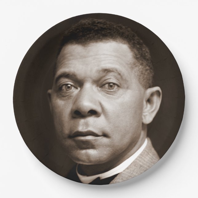 Booker Washington: Afrikanischer amerikanischer Er Pappteller (Vorderseite)