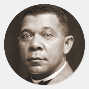 Booker Washington: Afrikanischer amerikanischer Er Runder Aufkleber