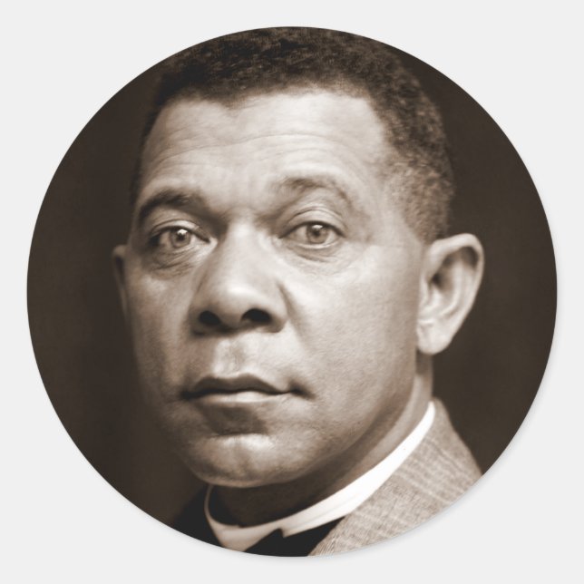Booker Washington: Afrikanischer amerikanischer Er Runder Aufkleber (Vorderseite)