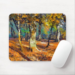 Booker Woods und Licht fällt um die Bäume Mousepad