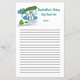 BookieBun Rainy Day Foodlist