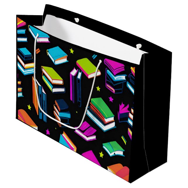 Booking it Colorful Gable Große Geschenktüte (Vorderseite Schrägansicht)