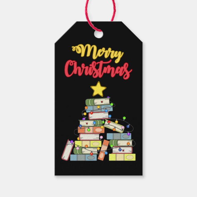 Bookish Christmas Tree I Geschenkanhänger (Vorderseite)