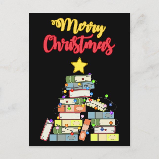 Bookish Christmas Tree I Postkarte (Vorderseite)
