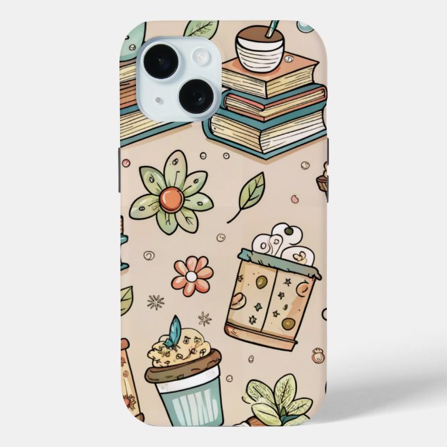 Bookish Coffee iPhone Case – Cozy Reader Aesthetic (Rückseite)