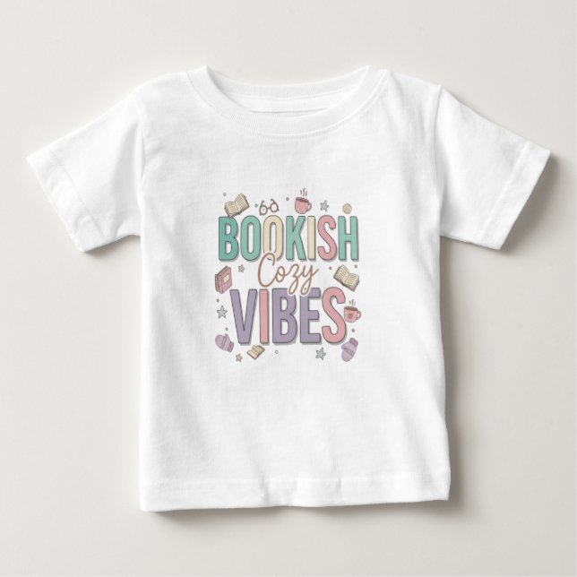 Bookish Cozy Vibes Pastel Art Baby T-shirt (Vorderseite)