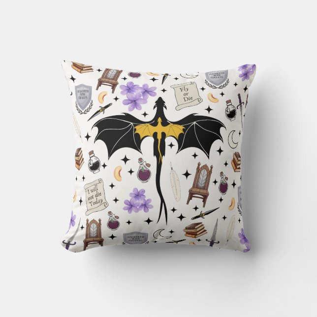 Bookish Fourth Wing Throw Cushion Kissen (Vorderseite)