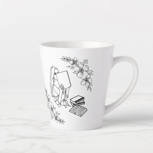 "Bookish Girl" Latte-Tasse Milchtasse (Rechts)