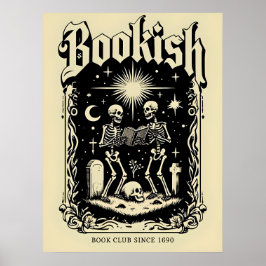 Bookish Skeletons Gothic Art Poster
