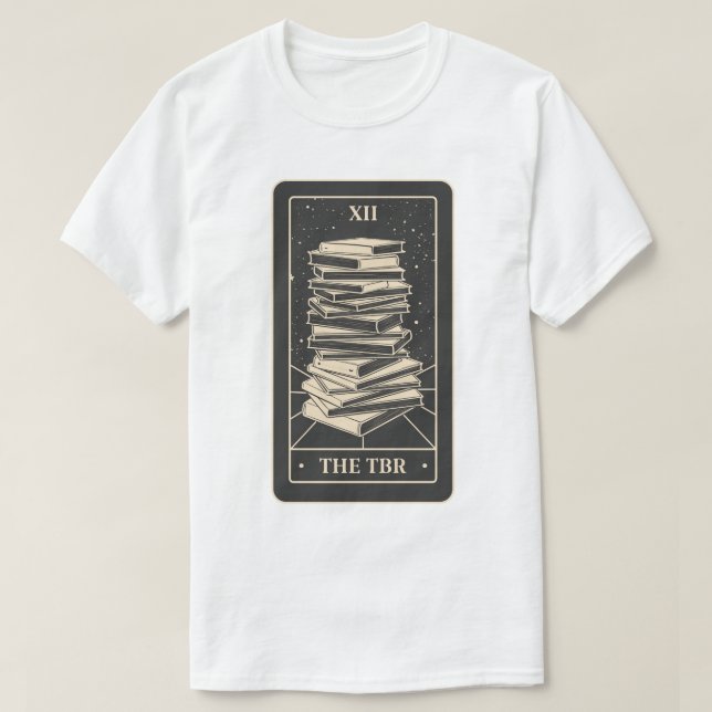 Bookish Tarot - The TBR (Black Edition) T-Shirt (Design vorne)