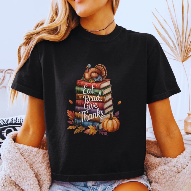 Bookish Thanksgiving Pumpkin Reader Fall  T-Shirt (Von Creator hochgeladen)