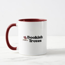 Bookish Troves Book Lover Hearts Bold Red Black Tasse