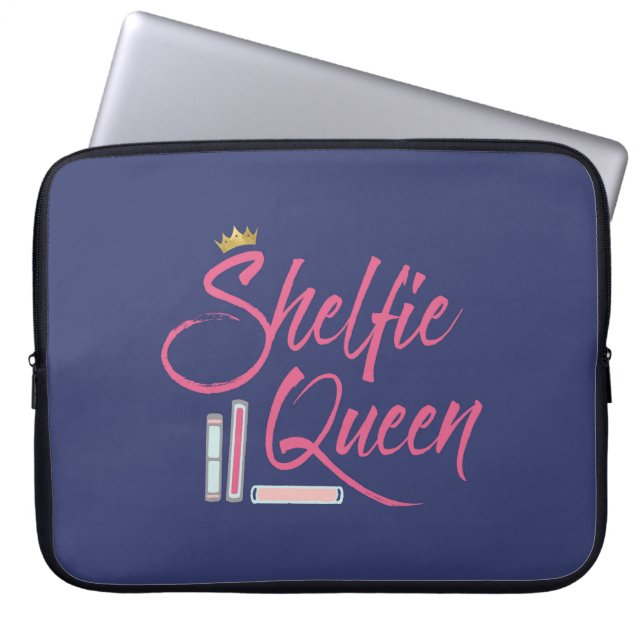 Booklover Shelfie Queen Laptopschutzhülle (Vorderseite)