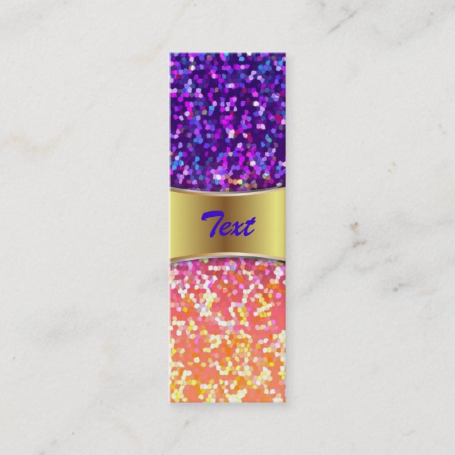 Bookmark Business Card Glitter Graphic Background Mini Visitenkarte (Vorderseite)