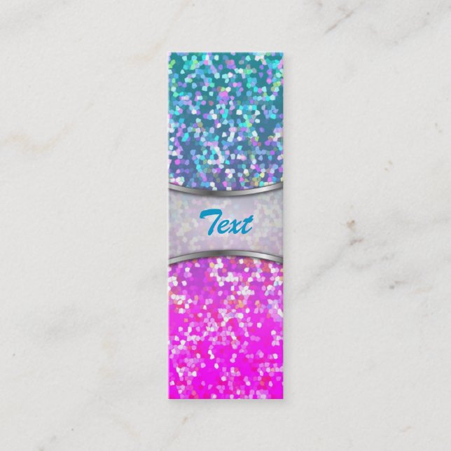Bookmark Business Card Glitter Graphic Background Mini Visitenkarte (Vorderseite)