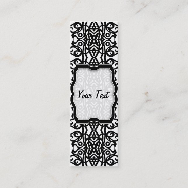 Bookmark Business Card Lace Embroidery Design Mini Visitenkarte (Vorderseite)