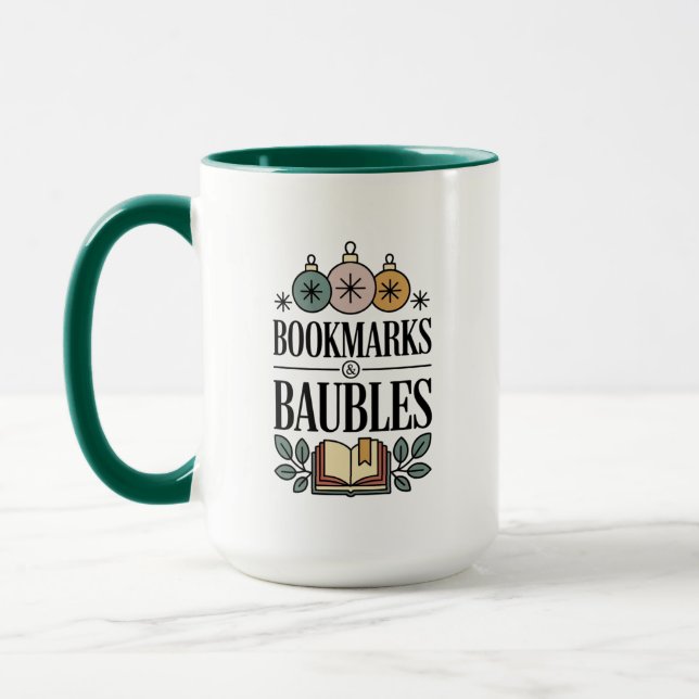 Bookmarks & Baubles Holiday Tasse (Links)