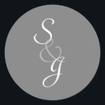 Bookmarks Wedding Umschlag Aufkleber<br><div class="desc">Karkohle grauer Umschlag Aufkleber Aufkleber mit den Initialen von Braut und Bräutigam. Wenn Sie dieses Design in einem anderen Stil oder Farbe sehen möchten,  schreiben Sie mir an orchardgreetings@gmail.com. Ich helfe Ihnen gerne.</div>