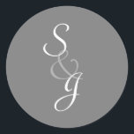 Bookmarks Wedding Umschlag Aufkleber<br><div class="desc">Karkohle grauer Umschlag Aufkleber Aufkleber mit den Initialen von Braut und Bräutigam. Wenn Sie dieses Design in einem anderen Stil oder Farbe sehen möchten,  schreiben Sie mir an orchardgreetings@gmail.com. Ich helfe Ihnen gerne.</div>