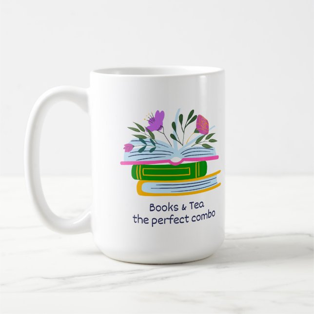 Books and Tea - The Perfect Combo Kaffeetasse (Links)