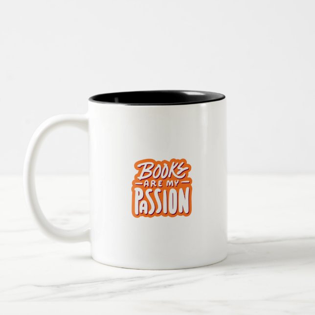 Books Are My Passion Zweifarbige Tasse (Links)