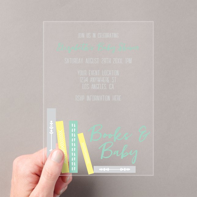 Books Baby Shower Acryleinladungen (Insitu (Handheld))
