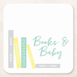 Books Baby Shower Rechteckiger Pappuntersetzer