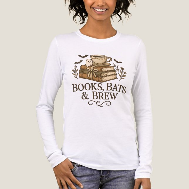 Books Bats Brechen Halloween Coffee Reader Art Tri-Blend Shirt (Vorderseite)