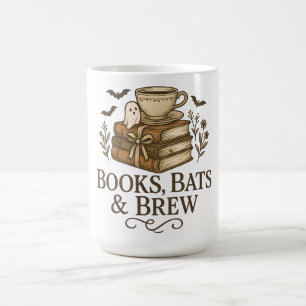 Books Bats Brechen Halloween Coffee Reader Art Verwandlungstasse