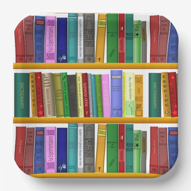 Books Birthday Party Pappteller (Vorderseite)