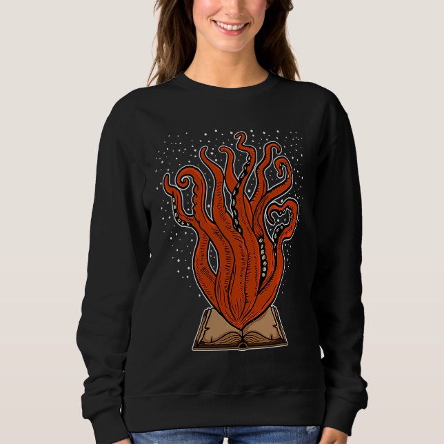 Books Book Reading Octopus Kraken Book Reader Sweatshirt (Vorderseite)