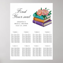 Books Bridal shower Wedding seating chart Poster