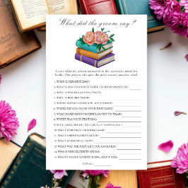 Books Bridal shower What did the groom say game